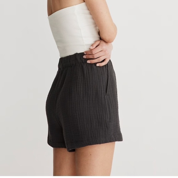 Madewell Easy Pull On Shorts Lightspun NA187 Black XXS/S - Picture 3 of 7